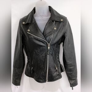 FIRST CLASSICS Motorcycle Black Leather Jacket (#1,241)
